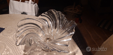 Fruttiera in cristallo e argento