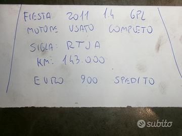 Motore usato fiesta 2011 1.4 gpl rtja