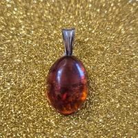 Ciondolo Ambra con gancino in Argento