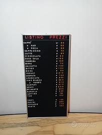 Tabella Listino Prezzi Bar 70x35cm
