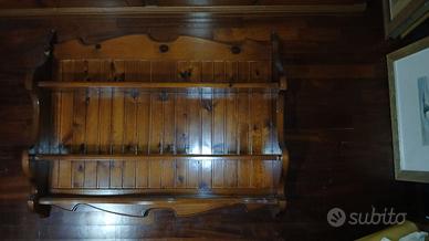 piattiera piattaia legno massiccio vintage