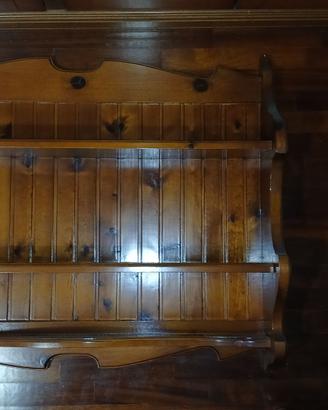 piattiera piattaia legno massiccio vintage