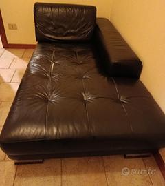 Divano in vera pelle nera