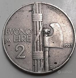 2 lire 1927 MOLTO RARA