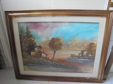 Quadro a.bi con alberi case  permuto