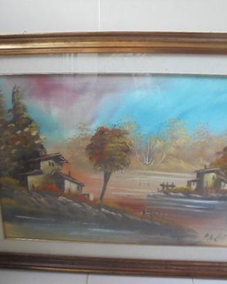 Quadro a.bi con alberi case  permuto