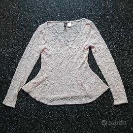 Maglietta H&M pizzo rosa