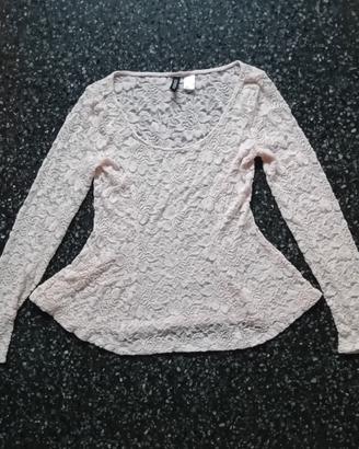 Maglietta H&M pizzo rosa