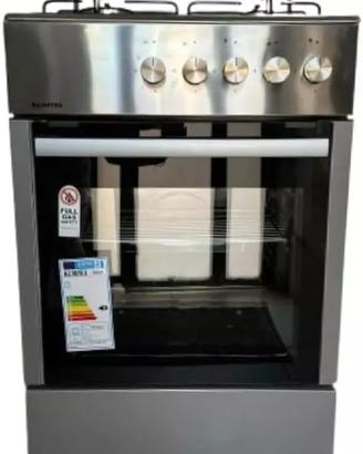 CUCINA A GAS CON FORNO A GAS 4 FUOCHI GRIGIA INOX