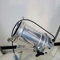 Faretto teatrale vintage in alluminio.