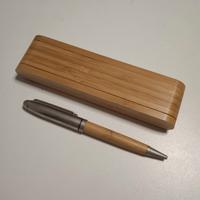 penna in legno metallo con astuccio chiudibile