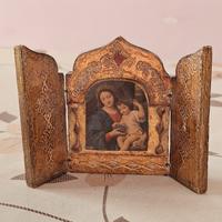 Trittico Devozionale "Madonna dell'Uva" Legno 
