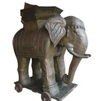 Replica Elefante In Legno Con Lamine Da Collezione