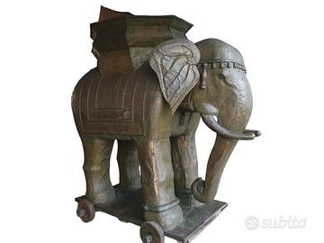 Replica Elefante In Legno Con Lamine Da Collezione