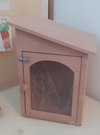 casetta per bookcrossing, libri, decoupage 