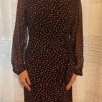 Vestito a maniche lunghe a pois