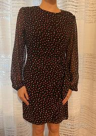 Vestito a maniche lunghe a pois