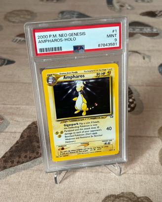 Ampharos Holo Neo Genesis PSA 9 Inglese