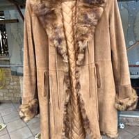 Giacca di pelle con pelliccia vera