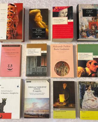 Lotto libri russi Bulgakov Gogol’ Puškin Čechov