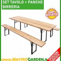 Set 1 tavolo + 2 panche Birreria