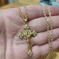 Collana trap hip hop nuova crocifisso 