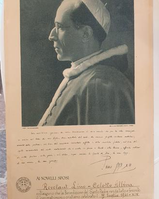Fotografia d'epoca Papa Pio XII 1941