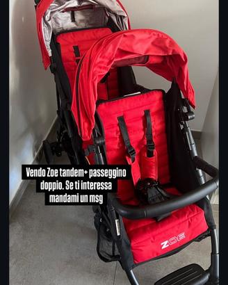 Zoe tandem + passeggino doppio