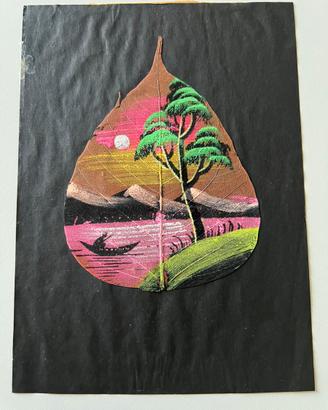 Dipinto a mano su foglia di Pipal