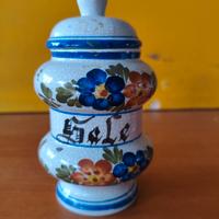 barattolo per il sale vintage in ceramica craquelé