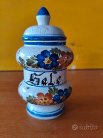 barattolo per il sale vintage in ceramica craquelé