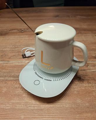 Tazza con coperchio + base riscaldante