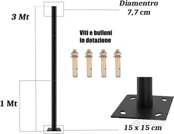 Staffa Per Supporto In Metallo da 3 Metri Palo Pe
