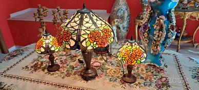 Trittico di lampade stile Tiffany