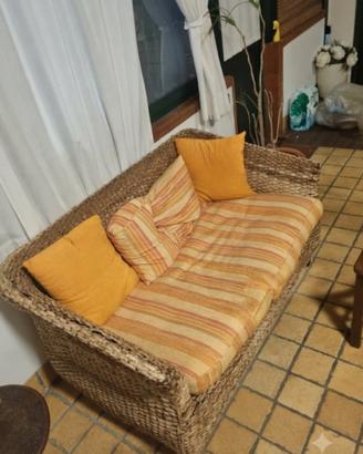 Divano in vimini da interno/esterno