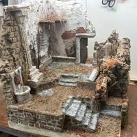 presepe ruderi romano con luci