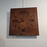 Orologio design industriale lamiera Corten 60x60