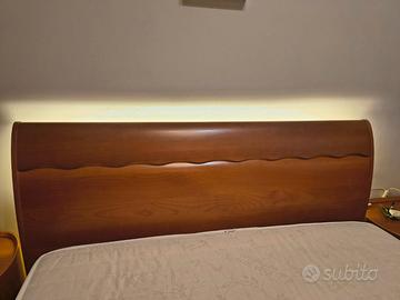 Letto contenitore legno vero in colore ciliegio
