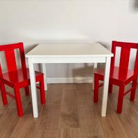 Tavolino e sedie legno