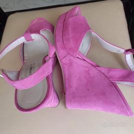 Scarpe camoscio fucsia