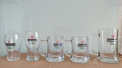 Boccali e bicchieri Heineken di varie misure 5 pz.