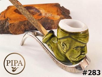 Pipa CHIOGGIOTTA testa verde in terracotta