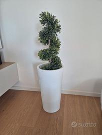 vaso in plastica bianco per interni e esterni 