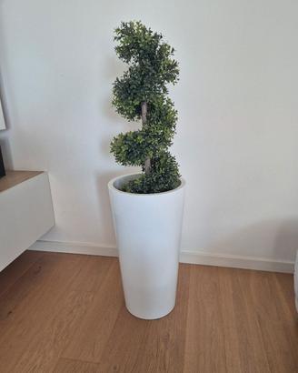 vaso in plastica bianco per interni e esterni 