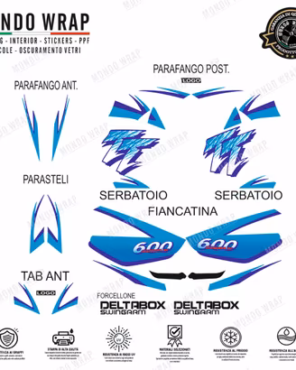 Adesivi compatibili con moto Yamaha TT 600 K 1996