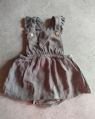 Abito salopette neonata 56 cm H&M grigio nuovo