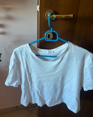 T shirt croptop bianca donna terranova m