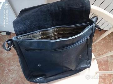 Borsa Leabag Oxford vera in pelle nera