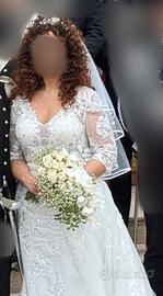 Abito da sposa sartoriale nuovo, colore avorio, mo