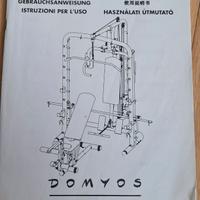 Panca Domyos BM900 con lat machine + pesi e manubr
